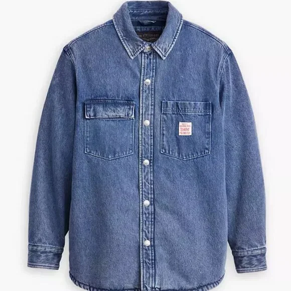Levi's® Workwear Denim Telegraph Overshirt, Medium, Get Involved Color, NWT - Picture 2 of 4